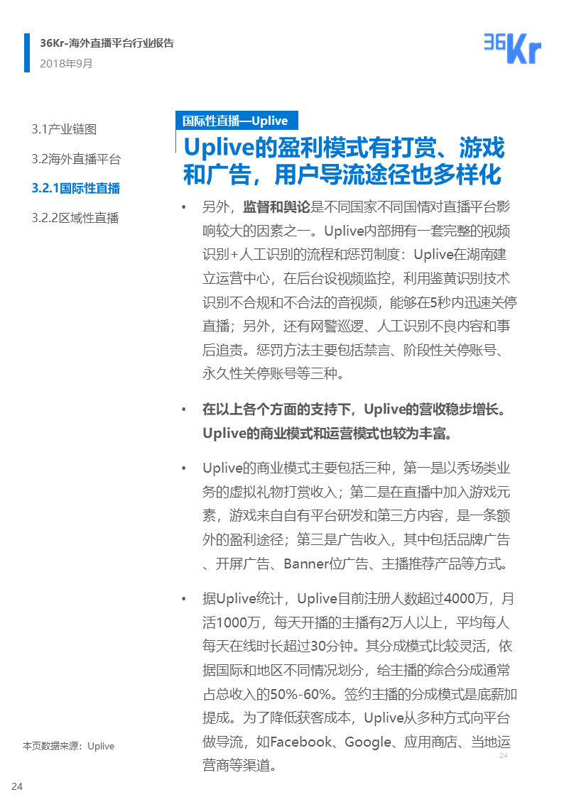 海外直播行业研究报告
