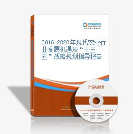 2019-2023年现代农业行业发展机遇及“十三五”战略规划指导报告