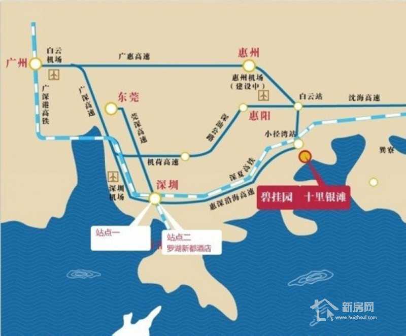 碧桂园十里银滩交通图