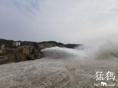 惊涛拍岸!黄河小浪底昨日开闸泄洪巨瀑滔天场面壮观
