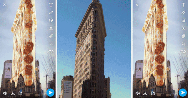 Snapchat中的“地标”滤镜