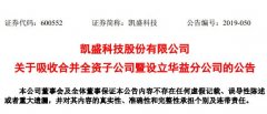 半导体显示丨凯盛科技拟吸收合并子公司蚌埠华益并设立华益分公司