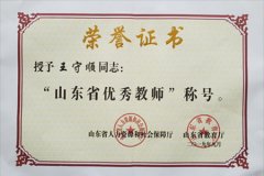 山东科技职业学院机电工程系王守顺老师荣获山