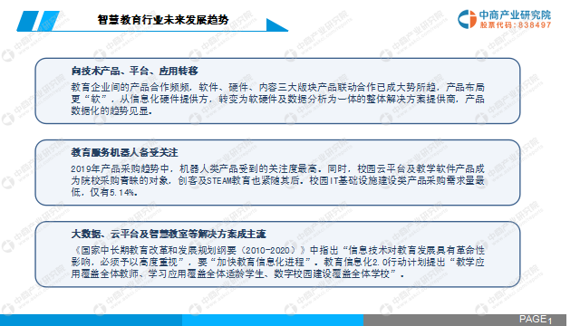 中商产业研究院：《2019年中国智慧教育行业市场