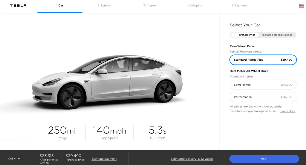 特斯拉调整Model 3线上参数，售价小幅提升
