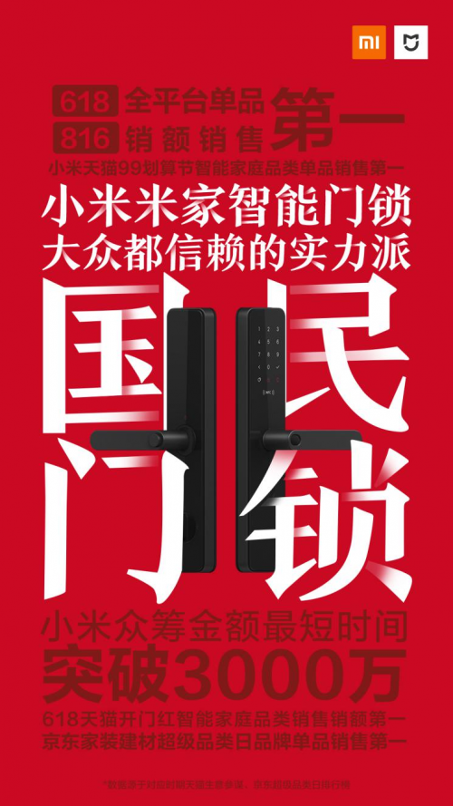 国民第一门锁米家智能门锁，开启智能生活新时代