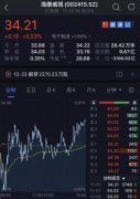 3000亿科技白马股海康威视出事 副董事长总经理被