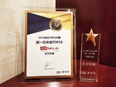 贝尔科教：荣登“2019新一亿中流TOP10”榜