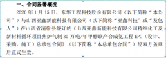 东华科技与亚鑫科技签订本总承包合同合同总价约8.06亿元