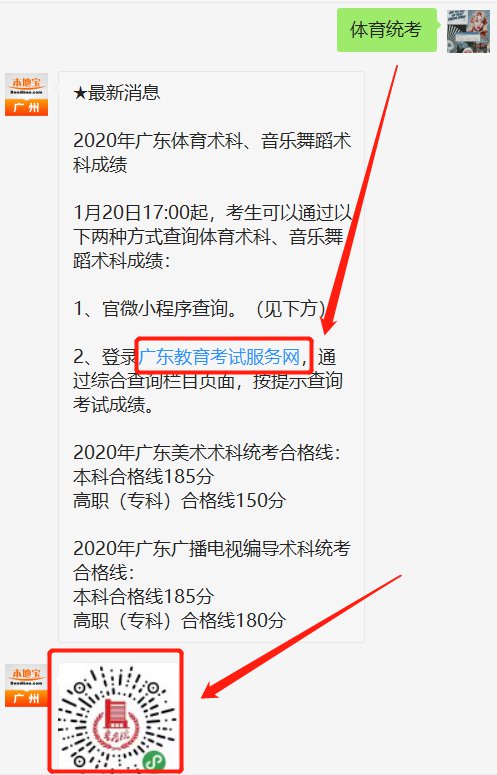 2020年广东体育术科统考成绩查询入口