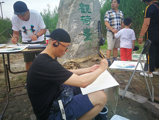 清華大學中國工筆畫高端創新人才交流培養平台走進雄安新區寫生