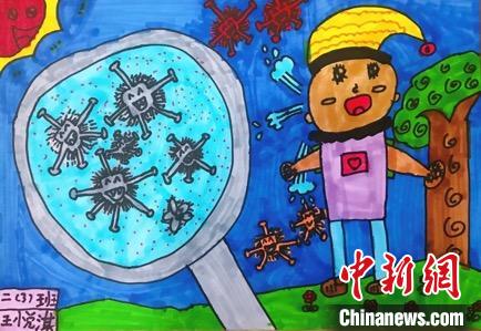 《不戴口罩的小女孩》王悦淇 7岁春暖花开、阳光和煦的日子,小女孩却被冠状病毒感染。通过显微镜放大打喷嚏时喷出的病毒,想要人们认识到新冠病毒的严重传染性,注重卫生和防护。 中国宋庆龄青少年科技文化交流中心供图 摄 《不戴口罩的小女孩》王悦淇 7岁春暖花开、阳光和煦的日子,小女孩却被冠状病毒感染。通过显微镜放大打喷嚏时喷出的病毒,想要人们认识到新冠病毒的严重传染性,注重卫生和防护。 中国宋庆龄青少年科技文化交流中心供图 摄