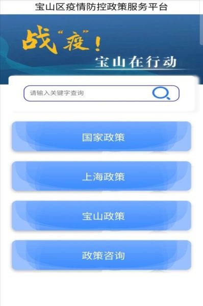 宝山区疫情防控政策服务平台正式上线