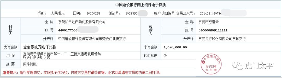 防疫暖新闻丨102.6万元！虎门一企业定向捐赠东莞援鄂一线医护人员