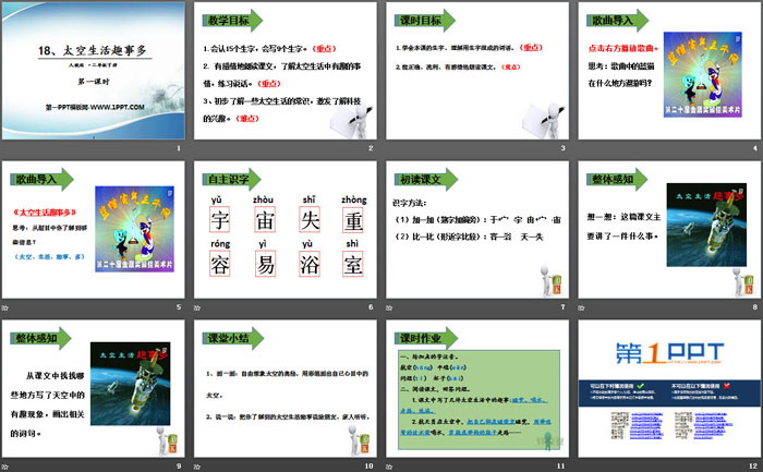 《太空生活趣事多》PPT(第一课时)