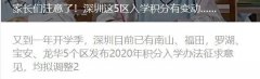 2020年深圳各区积分入学政策新变化+共同点+积分