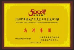 行业前三！运营能力成为禹洲地产高质量发展“发动机”