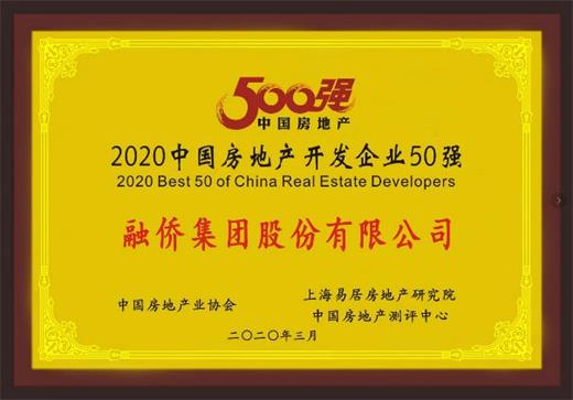 中房协发布：融侨集团荣膺2020中国房地产企业