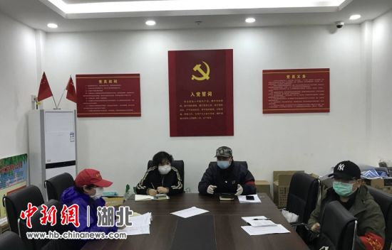 保成社区下沉党员临时党支部支委会上，支部书记（兼群众工作队队长）刘英华、副书记刘飞、委员张莉向保成社区党委副书记桂丹汇报“七建七解”工作法
