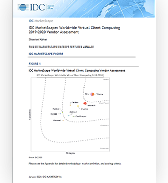 VMware在IDC MarketScape报告中荣膺虚拟客户端计算领导者