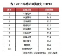 行业透视 | 融资压力下，哪些房企最能借钱