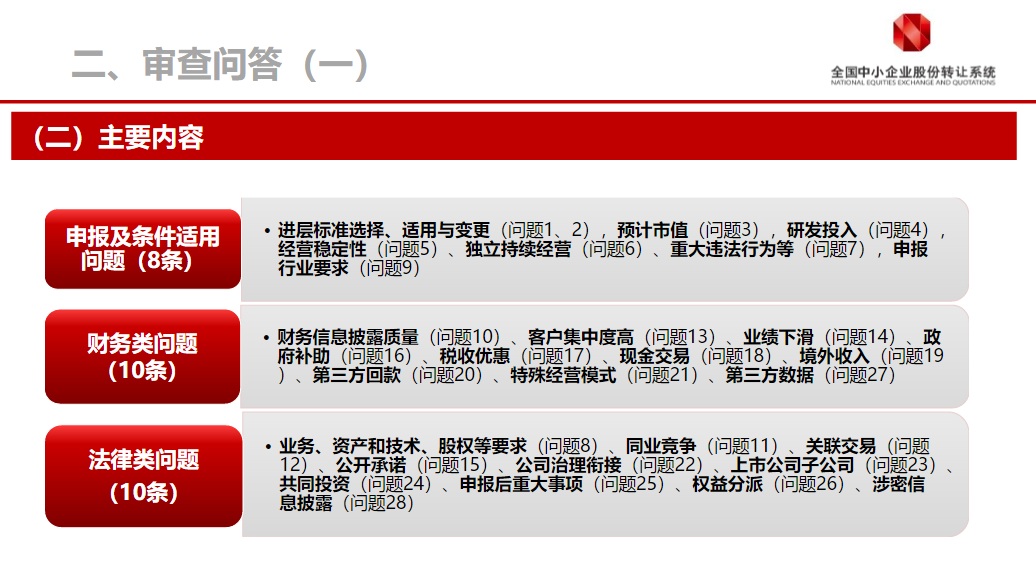 新三板精选层申报与审查要点“官宣”：4类情形