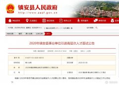 2020年镇安县事业单位引进高层次人才面试名单发