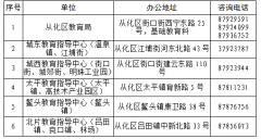 2020年广州从化区中小学招生咨询电话