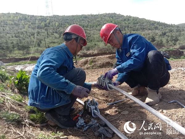 工程施工現場。（國網蘭州供電公司供圖）