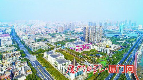 集美区将努力成为台胞台企登陆的第一家园。(记者 张奇辉 航拍器摄)