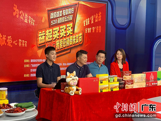 带货天团使出浑身解数，助力消费扶贫。碧桂园广清区域供图