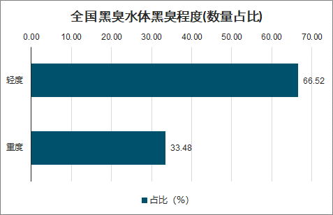 全国黑臭水体黑臭程度