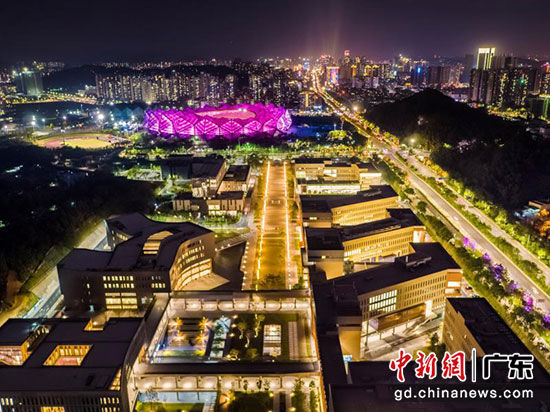 龙岗大运中心夜景。（深圳龙岗文体局供图）