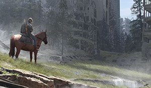 《美国末日2》新概念插画 艾莉骑马游荡于末世西雅图