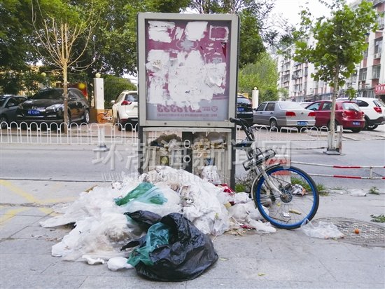 渤海南北街垃圾清理不及时，味道刺鼻