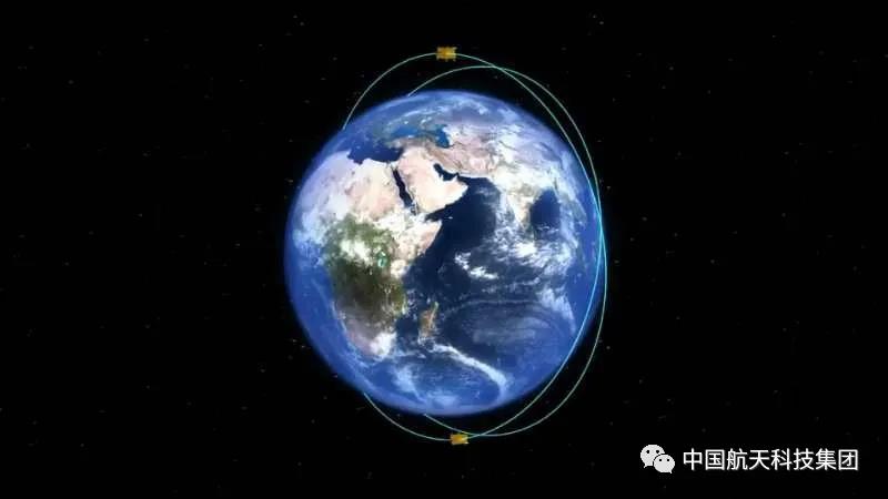 海洋一号C、D卫星星座模拟图
