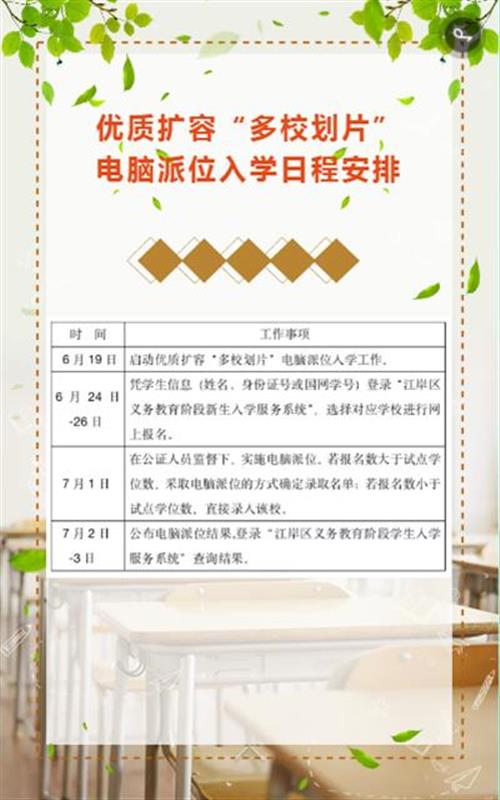 江岸区2020年“多校划片”政策公布，优质初中扩容