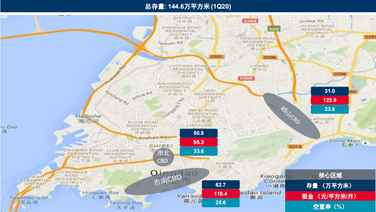 一季度青岛写字楼市场报告:崂山CBD租金最高 空