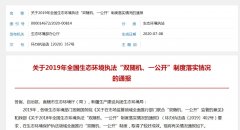 去年“双随机”查处环境违法问题3.19万个 查处率