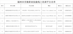 福州市首批5家职业技能线上培训平台名单公布