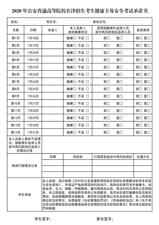 2020公安普通高等院校在津招生政策解读