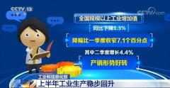 今年上半年工业生产稳步回升 新产业新业态逆势增长产销形势好转