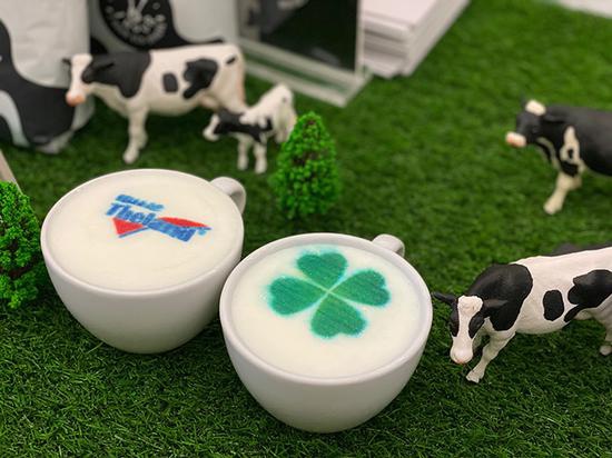 对接会上纽士兰乳业把进博会“网红产品”4.0牛奶以绵密咖啡奶泡的形式带给参会观众。