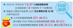 年中数据看亮点之九：百万企业半年减税降费577亿元